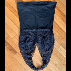 Black halter top with black lace